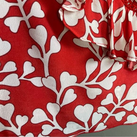 Paloma Blue top skirt set small red isla hearts ruffle coquette resort Ibiza - Picture 13 of 13